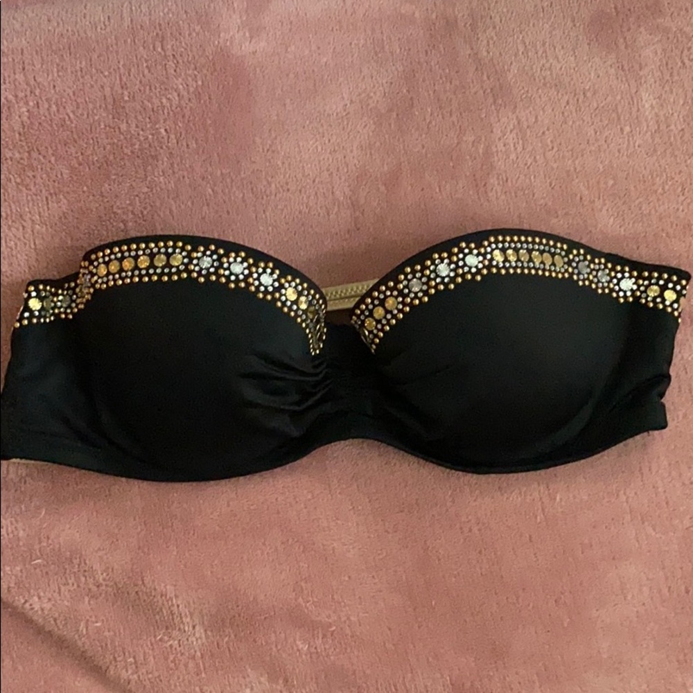 Victoria Secret Black and Gold Bikini top